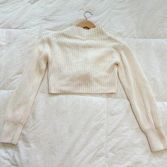 Free People Emilie Sweater Set Size XS White Whisper Cable Knit Lounge - Picture 9 of 12
